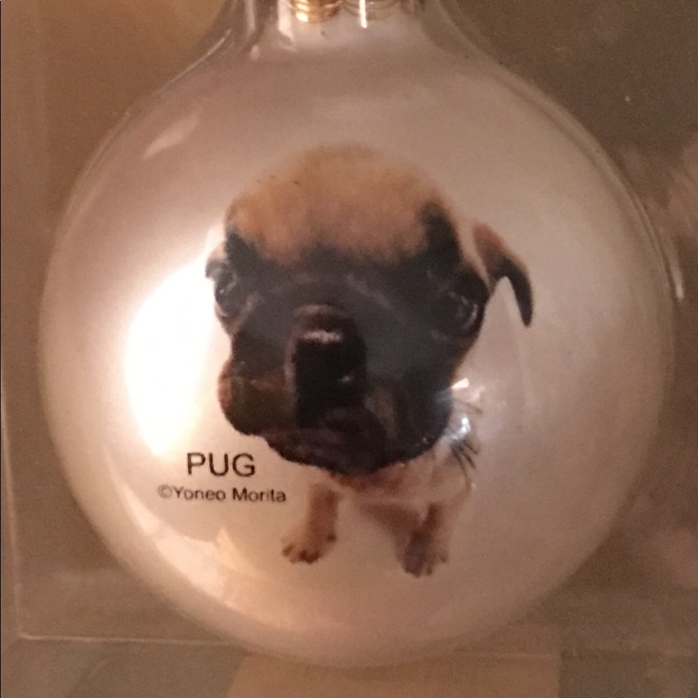 Yoneo Morita Pug Christmas Ornament Glass Ball